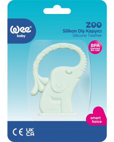 Μασητικό Οδοντοφυΐας σιλικόνης  Wee Baby - Zoo,ελέφαντας, πράσινο - 2