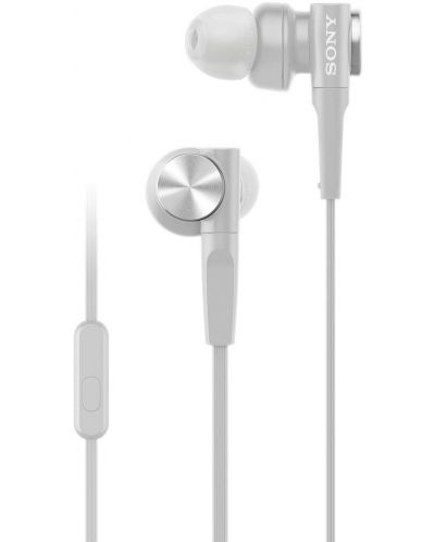 Ακουστικά με μικρόφωνο Sony - MDR-XB55AP, άσπρα - 1