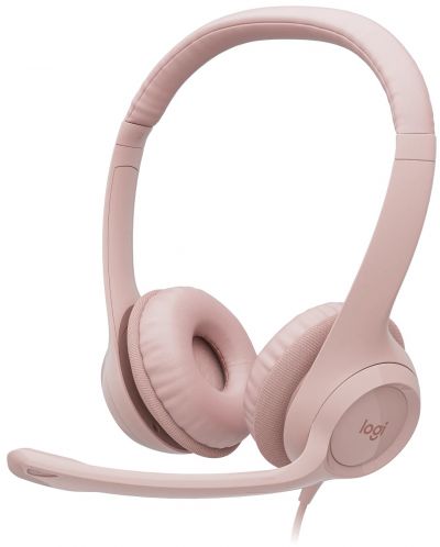 Ακουστικά με μικρόφωνο  Logitech - H390, ροζ - 1