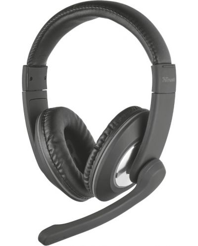 Ακουστικά με μικρόφωνο Trust - Reno, μαύρα - 1