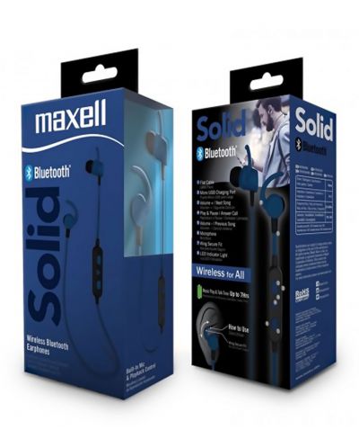 Ασύρματα ακουστικά με μικρόφωνο Maxell - BT100, μπλε/μαύρα - 2