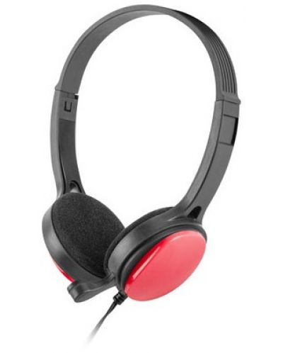 Ακουστικά με μικρόφωνο uGo - USL-1222, μαύρο/κόκκινο - 1