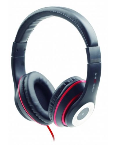 Ακουστικά με μικρόφωνο Gembird - MHS-LAX-W, μαύρο/κόκκινο - 1