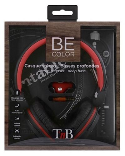Ακουστικά με μικρόφωνο TNB - Be color, On-ear, μαύρα/κόκκινα - 3