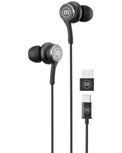 Ακουστικά με μικρόφωνο Maxell - XC1 USB-C, μαύρα - 1