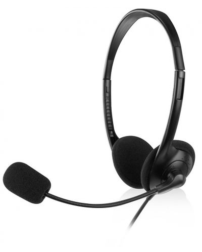 Ακουστικά με μικρόφωνο  Ewent - EW3563, μαύρα  - 1