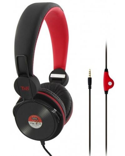Ακουστικά με μικρόφωνο TNB - Be color, On-ear, μαύρα/κόκκινα - 1
