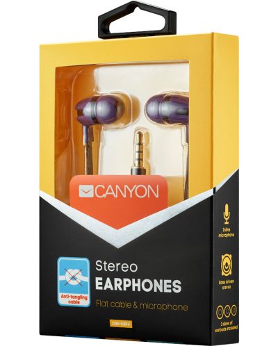 Ακουστικά με μικρόφωνο Canyon - SEP-4, μωβ - 3