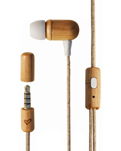 Ακουστικά με μικρόφωνο Energy Sistem - Eco Cherry Wood, καφέ - 1