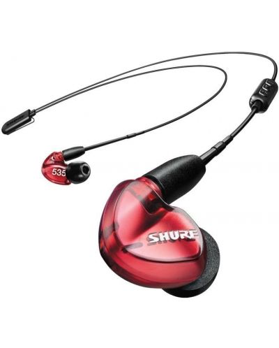 Ακουστικά με μικρόφωνο Shure - SE535 LE, κόκκινα - 1