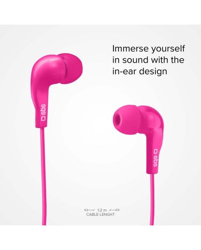 Ακουστικά με μικρόφωνο SBS - Mix 10, ροζ - 2