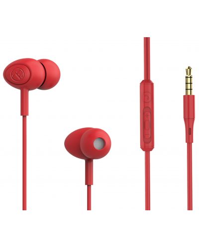 Ακουστικά με μικρόφωνο Tellur - Basic Gamma, κόκκινα - 1