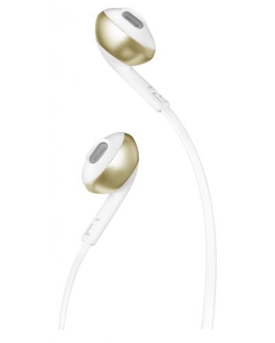 Ακουστικά με μικρόφωνο JBL - Tune 205, άσπρα/χρυσαφί - 3