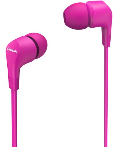 Ακουστικά με μικρόφωνο Philips - TAE1105PK, ροζ - 1