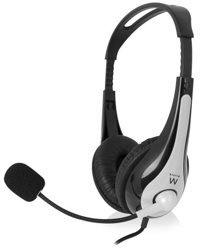Ακουστικά με μικρόφωνο Ewent - EW3562, μαύρο/γκρι - 1
