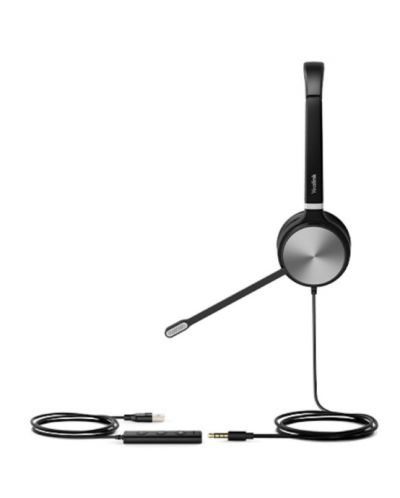 Ακουστικά με μικρόφωνο Yealink - UH36, UC, USB-A/3.5 mm, μαύρα - 3