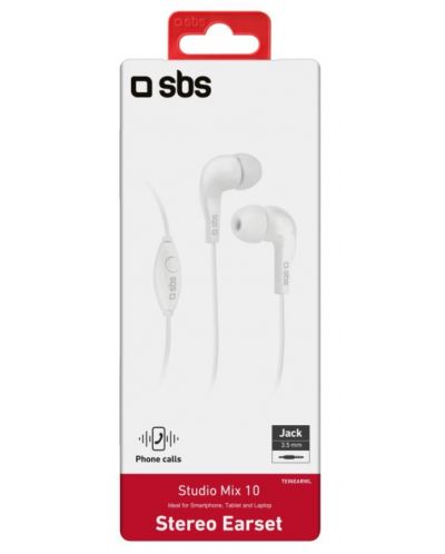 Ακουστικά με μικρόφωνο SBS - Mix 10, λευκό - 5