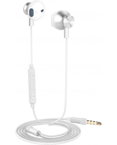 Ακουστικά με μικρόφωνο Yenkee - 305WE, ασημί - 1