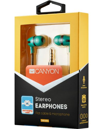 Ακουστικά με μικρόφωνο Canyon - SEP-4, πράσινα	 - 3