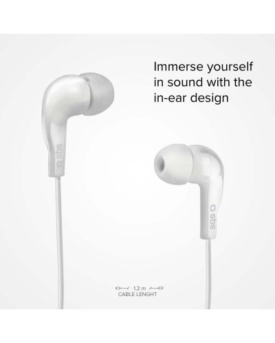 Ακουστικά με μικρόφωνο SBS - Mix 10, λευκό - 2