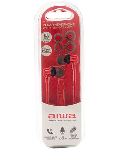 Ακουστικά με μικρόφωνο Aiwa - ESTM-50RD, κόκκινα - 3