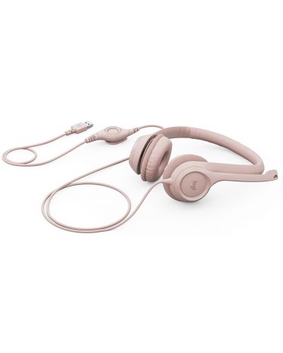 Ακουστικά με μικρόφωνο  Logitech - H390, ροζ - 4