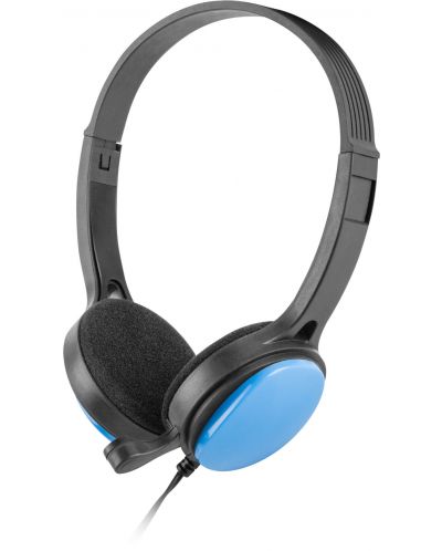 Ακουστικά με μικρόφωνο uGo - USL-1221, μαύρο/μπλε - 1
