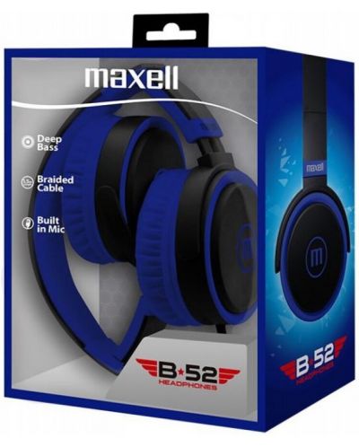 Ακουστικά με μικρόφωνο Maxell - B52, μπλε/μαύρα - 2