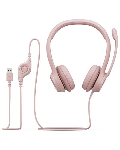 Ακουστικά με μικρόφωνο  Logitech - H390, ροζ - 5