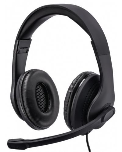 Ακουστικά με μικρόφωνο Hama - HS-P200, μαύρα - 1
