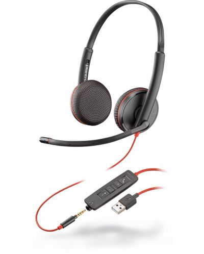 Ακουστικά με μικρόφωνο Plantronics - Blackwire C3225 USB-A, μαύρα - 1