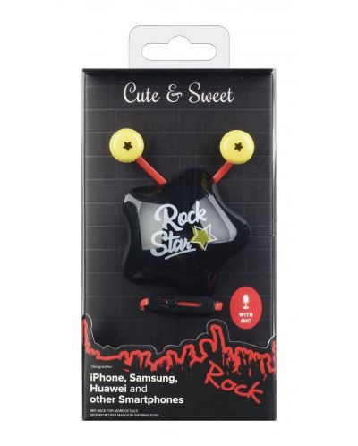 Παιδικά ακουστικά Cellularline - Cute & Sweet Rock, κόκκινα - 1