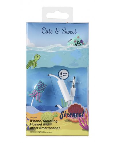 Παιδικά ακουστικά Cellularline - Cute & Sweet Sirencat, λευκά - 1