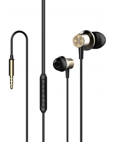 Ακουστικά με μικρόφωνο Yenkee - 405GD Hi, χρυσαφί - 2