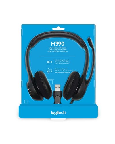 Ακουστικά με μικρόφωνο Logitech - H390, μαύρο - 9