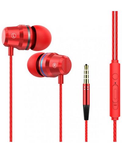 Ακουστικά με μικρόφωνο Wesdar - R62, κόκκινα - 1