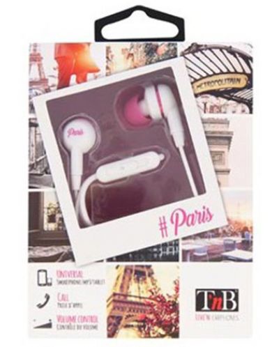 Ακουστικά με μικρόφωνο TNB - Livin Paris, ροζ/άσπρα - 2