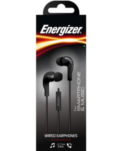 Ακουστικά με μικρόφωνο Energizer - CIA5, μαύρα  - 2