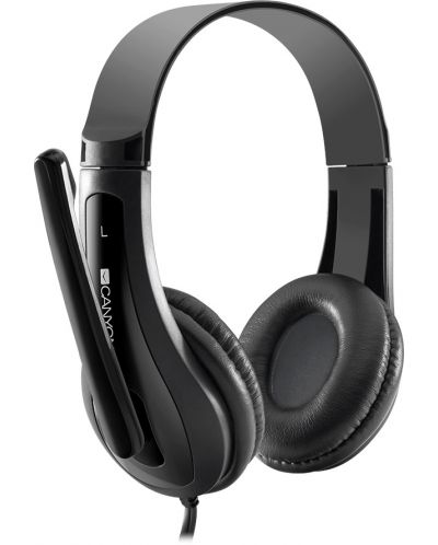 Ακουστικά με μικρόφωνο Canyon - HSC-1, μαύρα - 2