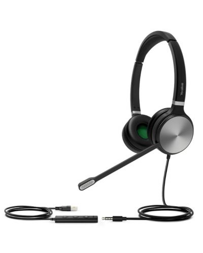 Ακουστικά με μικρόφωνο Yealink - UH36, UC, USB-A/3.5 mm, μαύρα - 1
