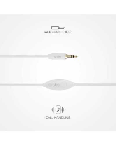 Ακουστικά με μικρόφωνο SBS - Mix 10, λευκό - 3