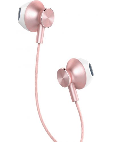 Ακουστικά με μικρόφωνο Yenkee - 305PK, ροζ - 2