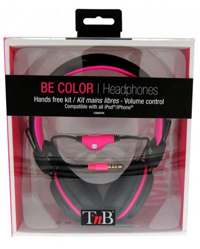 Ακουστικά με μικρόφωνο TNB - Be color, On-ear, ροζ - 2
