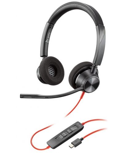 Ακουστικά Poly Plantronics - Blackwire 3320 MS, USB-C, μαύρα - 1