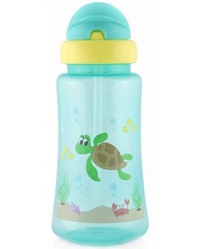 Αθλητικό μπουκάλι με καλαμάκι Lorelli Baby Care - 330 ml, Πράσινο - 1