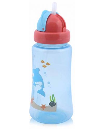 Αθλητικό μπουκάλι με καλαμάκι Lorelli Baby Care - 330 ml, Μπλε - 2