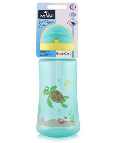 Αθλητικό μπουκάλι με καλαμάκι Lorelli Baby Care - 330 ml, Πράσινο - 3
