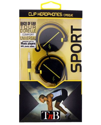 Σπορ ακουστικά TNB - Sport Clip, μαύρα/κίτρινα - 3