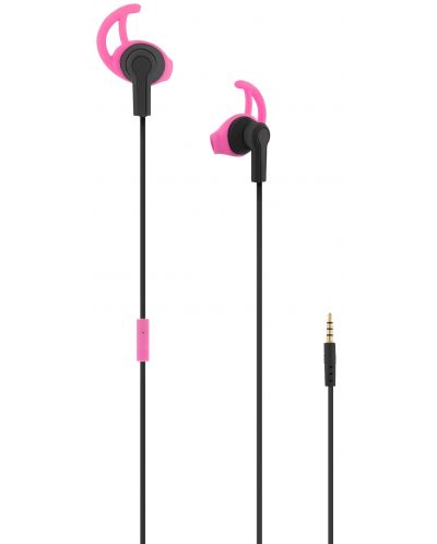 Σπορ ακουστικά με μικρόφωνο TNB - Sport Running, ροζ/μαύρα - 1
