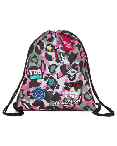 Αθλητική τσάντα με δεσμούς  Cool Pack Spring - Camo Pink Badges - 1